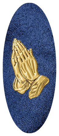Gold Praying Hands Shimmer Blue